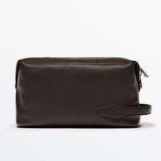 Сумка Massimo Dutti Nappa Leather Toiletry, коричневый