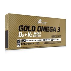 Olimp Gold Omega 3 D3 + K2 Sport Edition омега-3 жирные кислоты с витамином D3 и K2, 60 шт. ОЛИМП