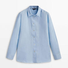 Рубашка Massimo Dutti Linen, голубой