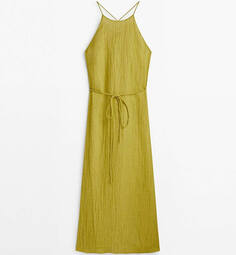 Платье Massimo Dutti 100% Linen, зеленый
