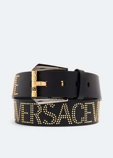 Ремень VERSACE Studded Versace Allover belt, черный