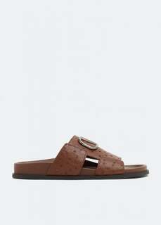 Сандалии VALENTINO GARAVANI VLogo Signature leather sandals, коричневый