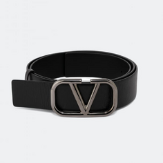 Ремень VALENTINO GARAVANI VLogo Signature leather belt, черный