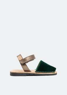 Сандалии CASTELL Velvet sandals, зеленый