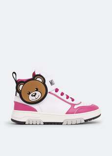 Кроссовки MOSCHINO Teddy high-top sneakers, розовый