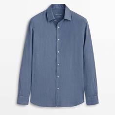 Рубашка Massimo Dutti Slim Fit, синий