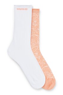 Набор носков Hugo Boss Two-pack Of Socks In A Cotton Blend, белый, розовый