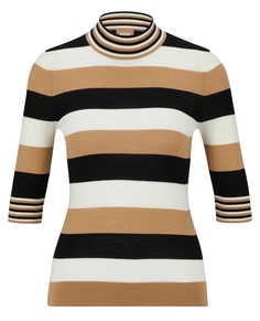 Джемпер Hugo Boss Virgin-wool Crew-neck With Block Stripes, мультиколор