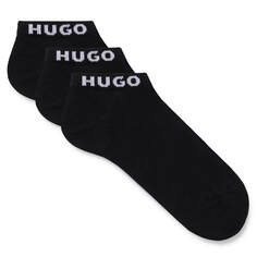 Набор носков до щиколотки Hugo In A Cotton Blend, 3 пары, черный