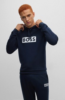 Толстовка Hugo Boss Regular-fit In French Terry With Logo Print, темно-синий