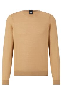 Джемпер Hugo Boss Slim-fit In Virgin Wool, бежевый