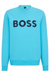 Свитшот Hugo Boss Cotton-blend Relaxed-fit With Contrast Logo, голубой