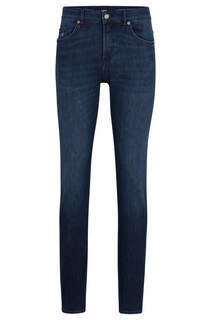 Джинсы Boss Slim-fit Jeans In Dark-blue Italian Lightweight, темно-синий