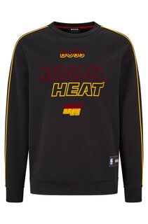Свитшот Hugo Boss X NBA Cotton-blend Regular-fit With Collaborative Branding Miami Heat, черный