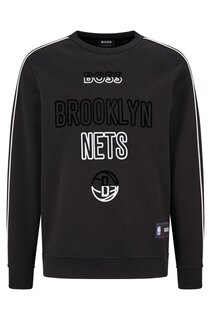 Свитшот Hugo Boss X NBA Cotton-blend Regular-fit With Collaborative Branding Nets, черный