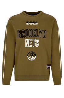 Свитшот Hugo Boss X NBA Cotton-blend Regular-fit With Collaborative Branding Nets, хаки