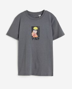 Футболка H&amp;M x Naruto Printed T-shirt, темно-серый H&M