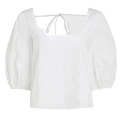 Блузка с пышными рукавами Tommy Hilfiger Monogram, белый