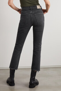 CITIZENS OF HUMANITY джинсы Jolene прямого кроя с завышенной талией и бахромой, черный
