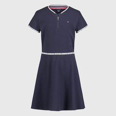 Платье Tommy Hilfiger Little Kids&apos; Quarter-zip, темно-синий