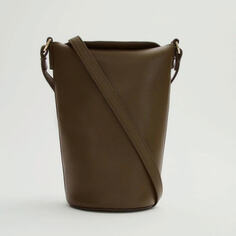 Мини-сумка через плечо Massimo Dutti Vertical Nappa Leather, хаки