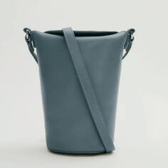 Мини-сумка через плечо Massimo Dutti Vertical Nappa Leather, синий