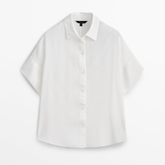 Рубашка Massimo Dutti Flowing Short Sleeve, белый