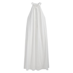 Платье Massimo Dutti Long Halter Neck With Flounce, белый