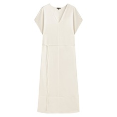 Платье-кафтан Massimo Dutti Linen Blend With Openings, белый