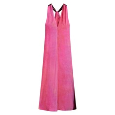 Платье Massimo Dutti Long Flowing With Print, розовый/мультиколор