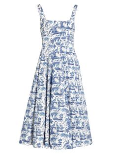 платье трапециевидной формы Wells STAUD, синий