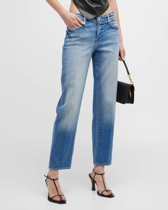 Узкие прямые джинсы Marjorie со средней посадкой и напуском L&apos;Agence L'agence