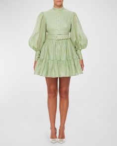 Ярусное мини-платье Alexandra с рукавами-фонариками LEO LIN