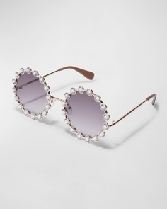 Круглые солнцезащитные очки Elton из позолоченного металла Lele Sadoughi