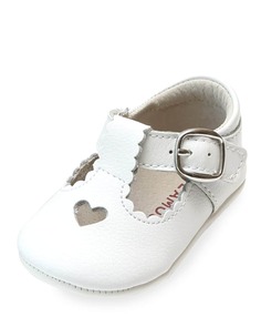 Кожаные туфли для кроватки Mary Jane Rosal с вырезом в форме сердца для девочки, для малышей L&apos;Amour Shoes