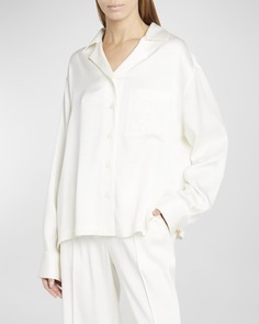 Шелковая пижамная блуза Anagram с пуговицами спереди Loewe