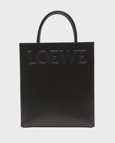 Кожаная большая сумка North-South с логотипом Loewe