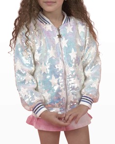 Куртка-бомбер с радужными звездами и пайетками для девочек, размер 2–14 Lola + The Boys