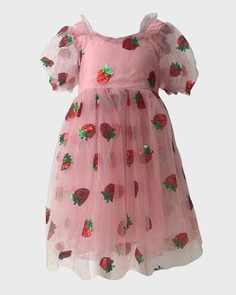 Платье из тюля клубники с пайетками для девочки, размер 2–14 Lola + The Boys