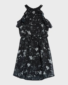 Платье на бретелях с цветочным принтом и зажимом в горошек для девочки, размер 2–14 Marchesa Notte Mini