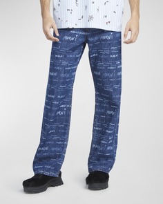 Мужские джинсы прямого кроя с повторяющимся логотипом Marni