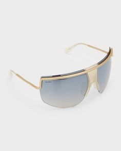 Солнцезащитные очки без оправы с металлическим щитком Max Mara