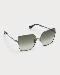 Солнцезащитные очки-бабочки в тон металлу Max Mara