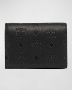 Кожаный кошелек Bifold с тиснением монограммы MCM