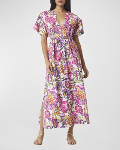 Платье-рубашка миди с поясом и цветочным принтом Setareh MISA Los Angeles