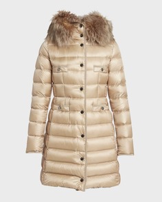 Длинный пуховик Hirmafur с воротником из овчины Moncler