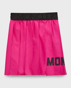 Плиссированная юбка для девочки с логотипом, размер 4–6 Moncler