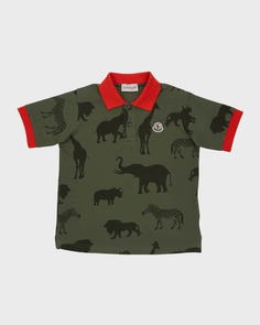 Рубашка поло с мотивом животных для мальчиков, размеры 8–14 Moncler