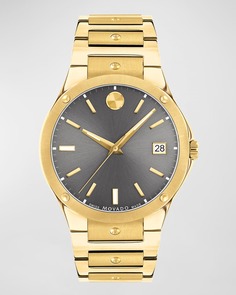 Мужские часы-браслет SE из желтого золота с PVD-покрытием, 41 мм Movado