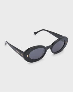 Овальные солнцезащитные очки Giva из ацетата Nanushka